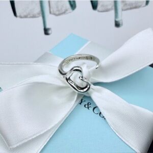 Vintage Tiffany & Co. Elsa Peretti Open Heart Ring Sterling Silver Size 7